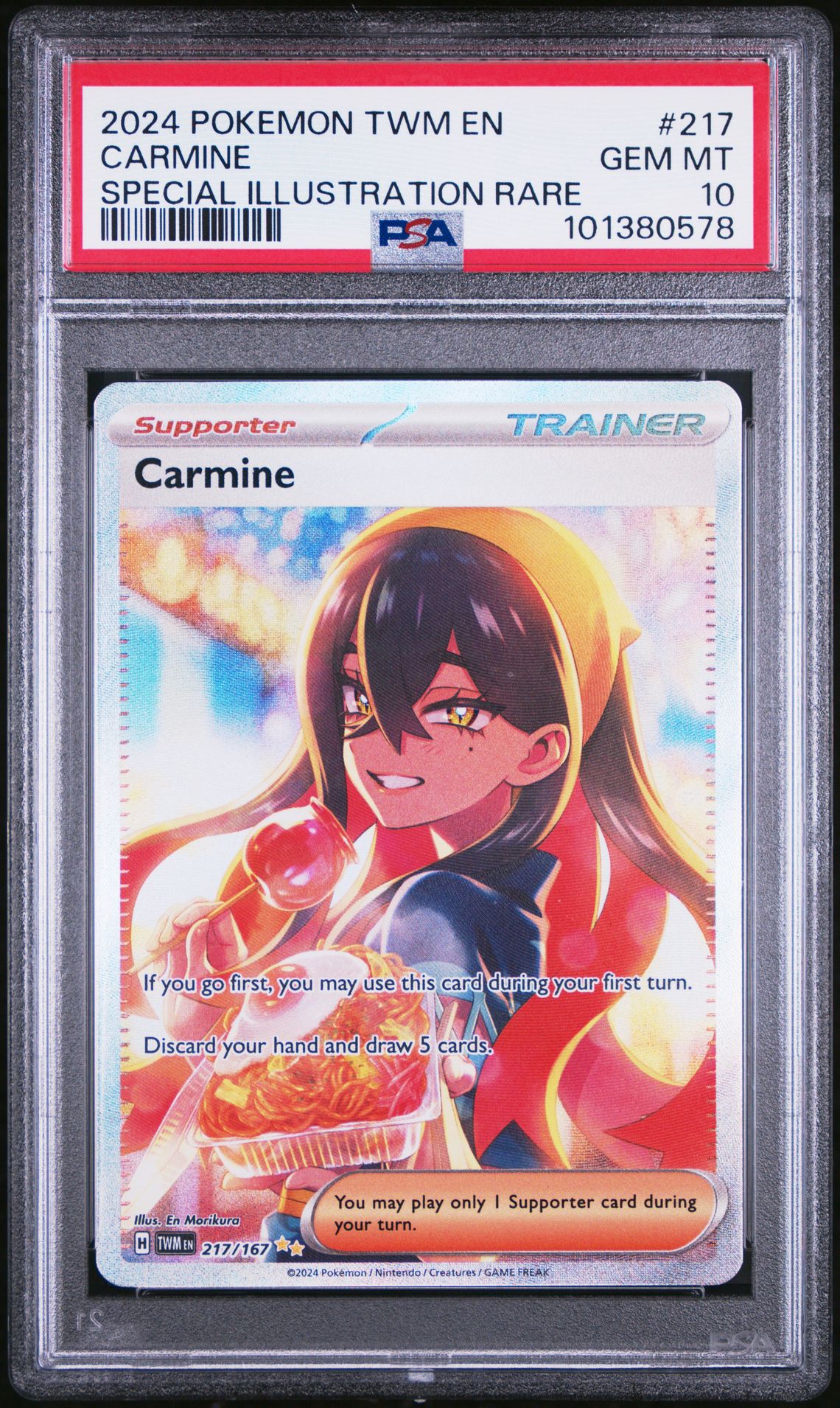 2024 Pokemon POKEMON TWM EN-TWILIGHT MASQUERADE SPECIAL ILLUSTRATION RARE #217 Carmine front