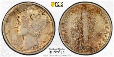 1923-S 10C AU53