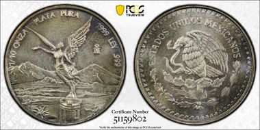 1999-Mo 1/10 oz Libertad Ag MS67