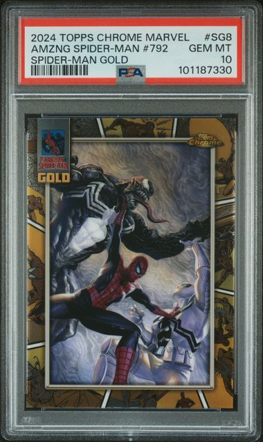 2024 Topps Chrome Marvel Spider-Man Gold Amzng Spider-Man #792 #Sg8 Gem Mt 10 front