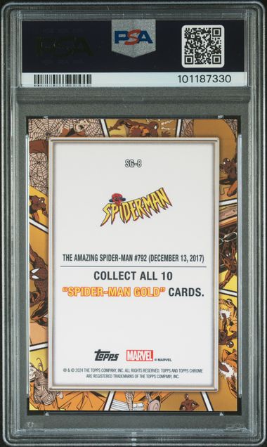 2024 Topps Chrome Marvel Spider-Man Gold Amzng Spider-Man #792 #Sg8 Gem Mt 10 back