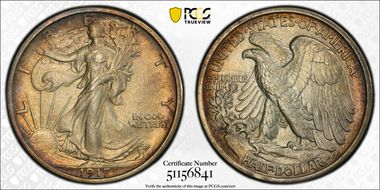 1917-D 50C Reverse AU58