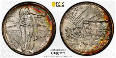 1928 50C Oregon MS68+ 