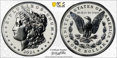 2024-S $1 Morgan Dollar Rev PR Two-Coin Reverse Proof Set First Strike PR70