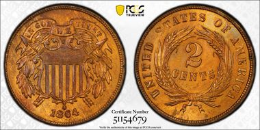 1864 2C Large Motto N1BN