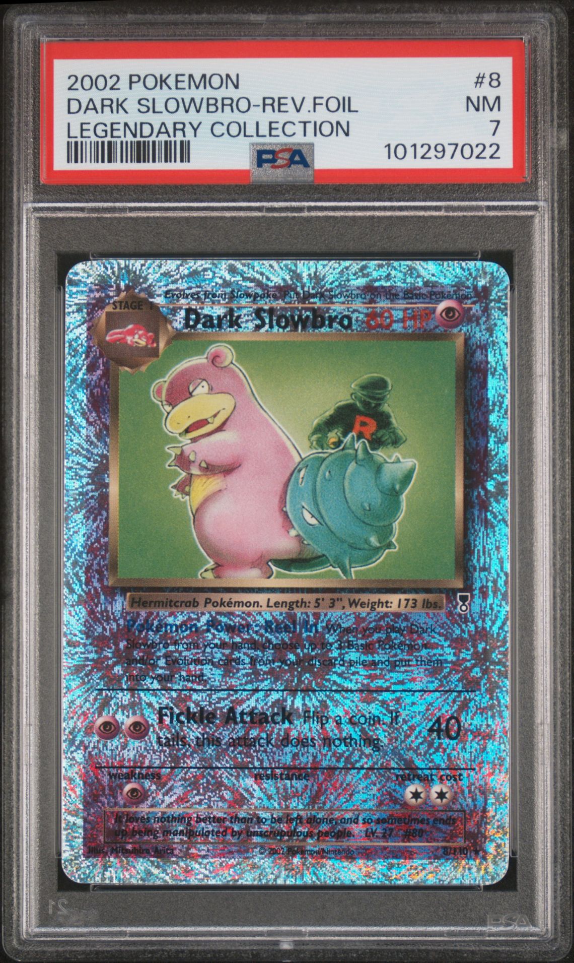 2002 Pokemon Legendary Collection Dark Slowbro-Rev.foil #8 (Legendary Collection) Nm 7 front