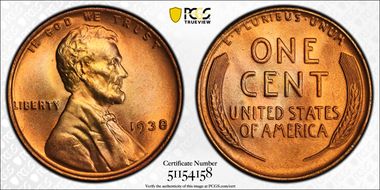 1938 1C MS67+ RD