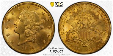 1904 $20 MS65
