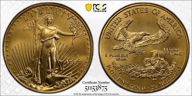 1987-P $25 Gold Eagle PR69DCAM