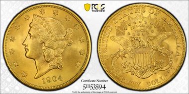 1904 $20 MS65+ 