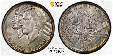 1938 50C Arkansas MS67+