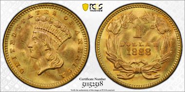 1888 G$1 MS67
