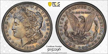 1886 $1 PR62