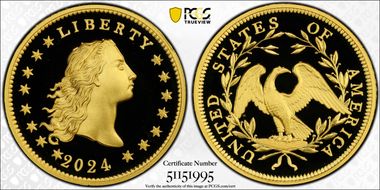 2024 $1 Flowing Hair High Relief Au 230th Anniversary First Strike PR70DCAM