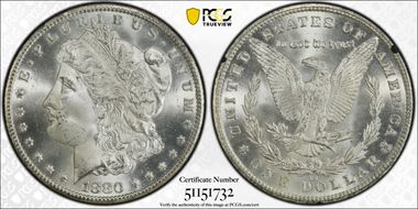 1880-CC $1 8/High 7 GSA Hoard MS66