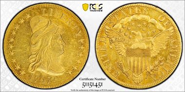 1797 $10 Large Eagle AU58