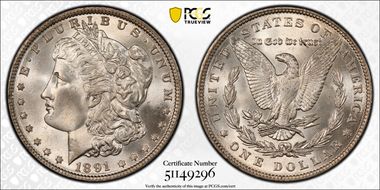 1891 $1 MS65+