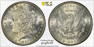 1901 $1 MS63+