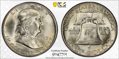 1949-D 50C MS63FBL