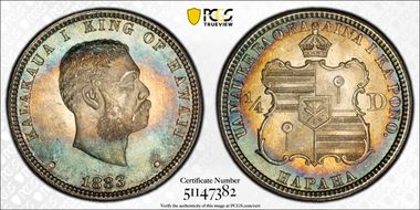 1883 25C Hawaii MS67+