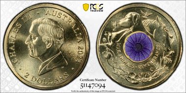 2024-C $2 War Animal Remembrance Colorized MS70