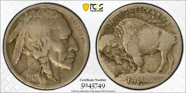 1913-D 5C FS-401, 2 Feathers F15