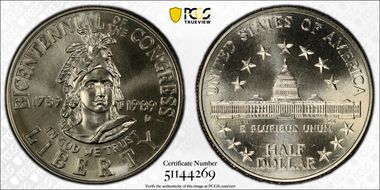 1989-D 50C Congress MS69