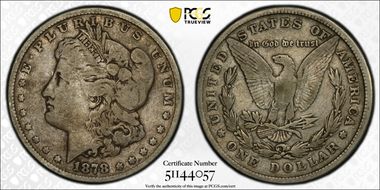 1878 8TF $1 VAM 14.1, Alligator Eye VG8