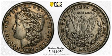 1878 8TF $1 VAM 2 Lines in LIB VF25