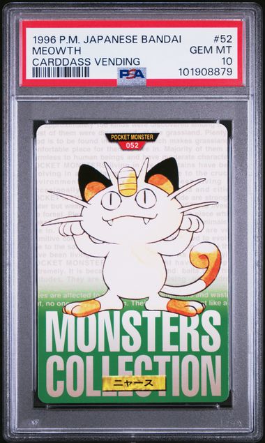 Meowth card PSA 10, cert 101908879