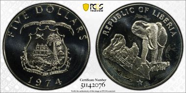 1974 $5 Elephant PR66CAM