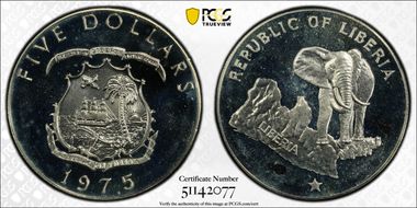 1975 $5 Elephant PR66CAM