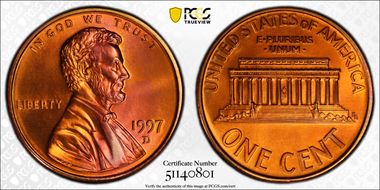 1997-D 1C MS68+ RD