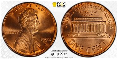 1992-D 1C MS68+ RD