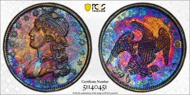 1834 25C B-1, Late Die State N1