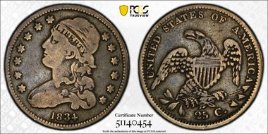 1834 25C Browning 5 VG10