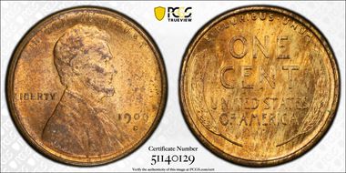 1909-S VDB 1C MS62RB