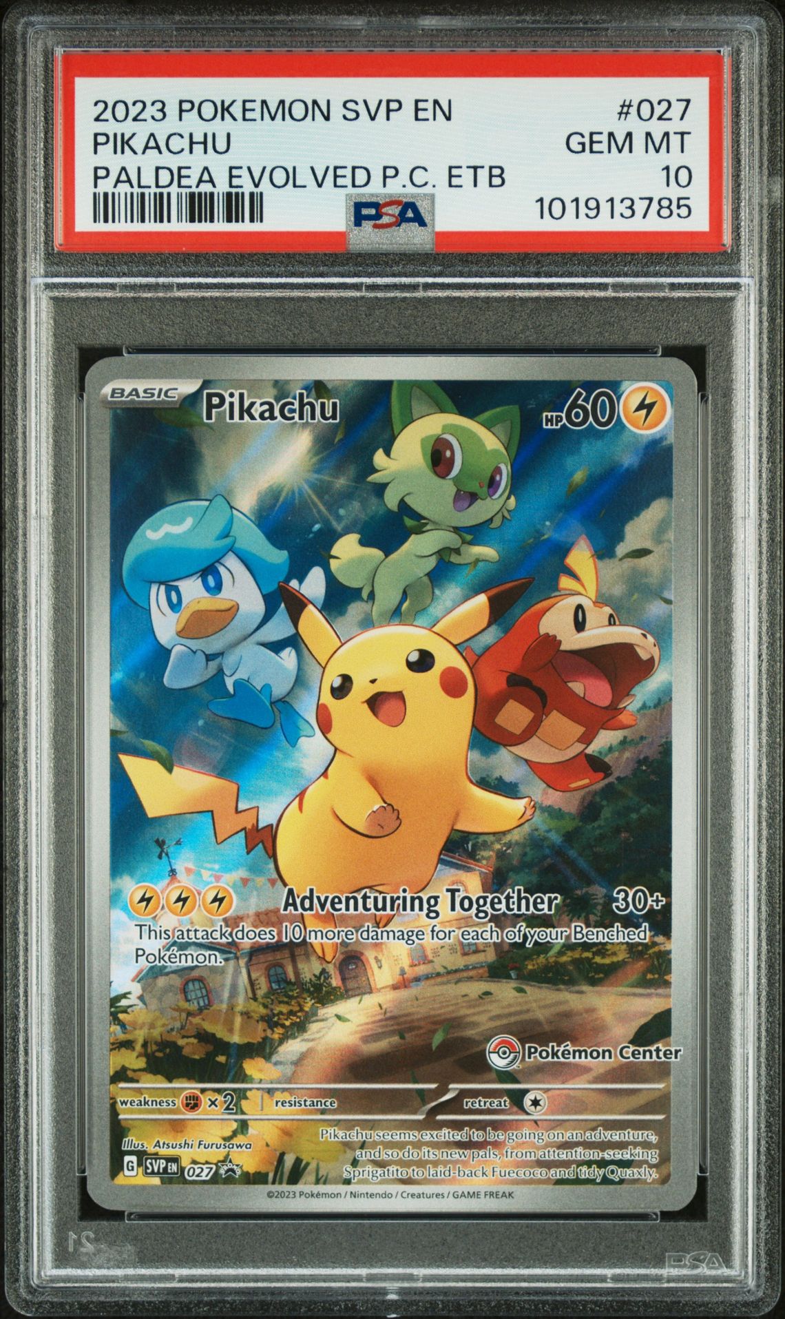 2023 Pokemon POKEMON SVP EN-SV BLACK STAR PROMO PALDEA EVOLVED PC ETB #027 Pikachu front