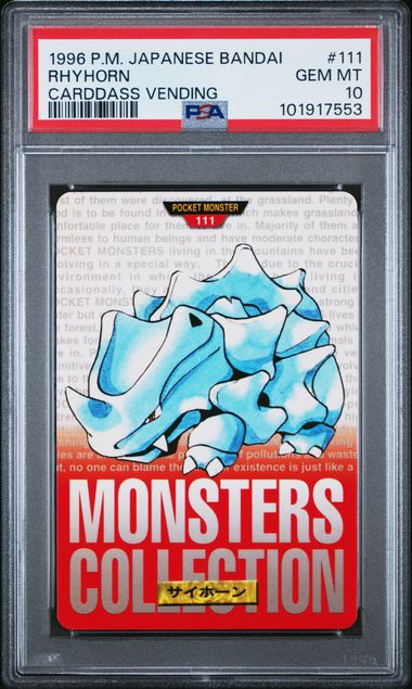 Rhyhorn card PSA 10, cert 101917553
