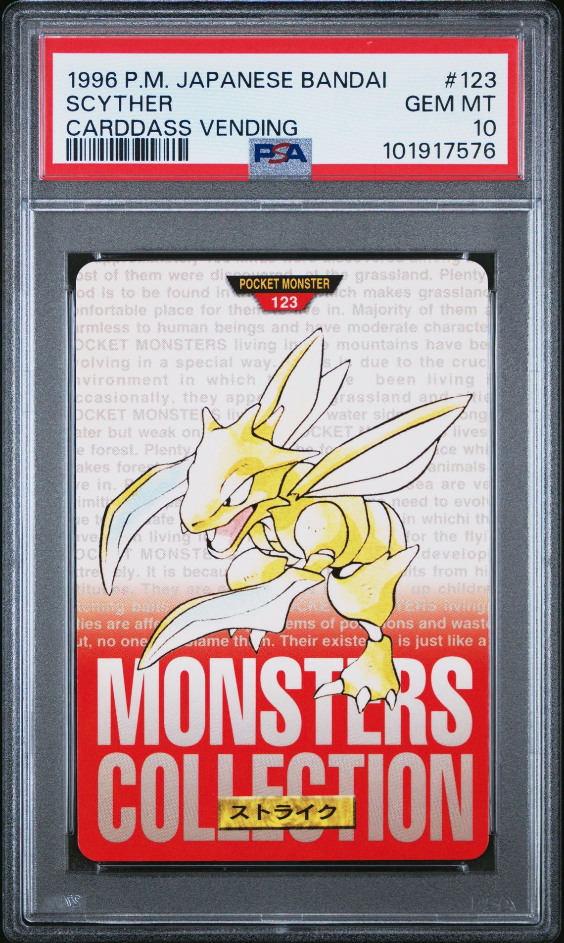 Scyther card, red version, PSA 10