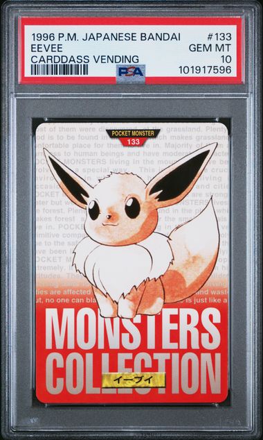 Eevee card PSA 10, cert 101917596