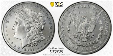 2021-O Privy $1 Morgan Dollar 100th Anniversary MS70
