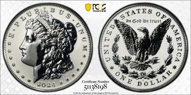 2024-S $1 Morgan Dollar Rev PR Two-Coin Reverse Proof Set First Strike PR70