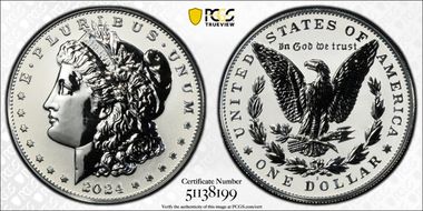 2024-S $1 Morgan Dollar Rev PR Two-Coin Reverse Proof Set First Strike PR70
