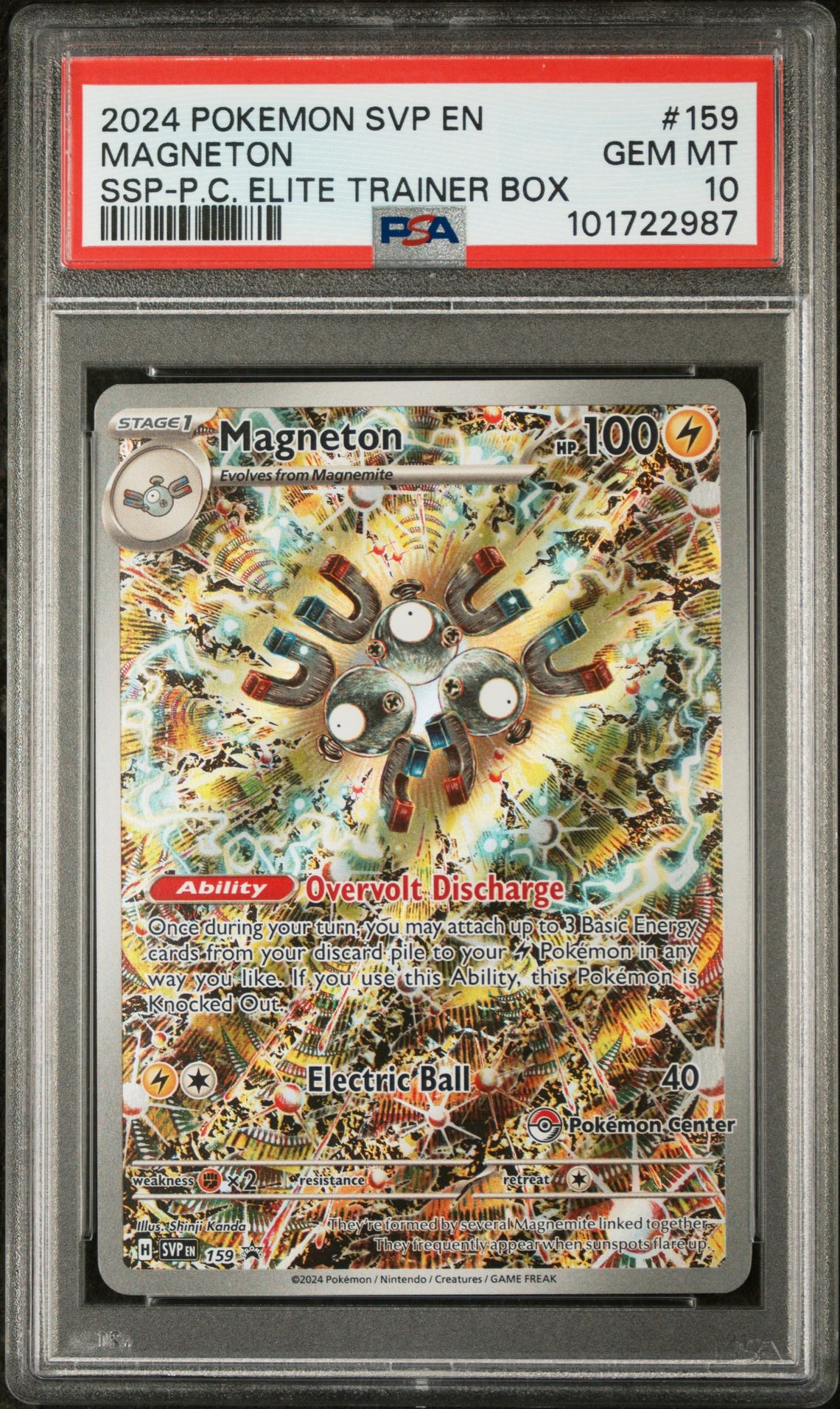 2024 Pokemon POKEMON SVP EN-SV BLACK STAR PROMO SURGING SPARKS PC ETB #159 Magneton front