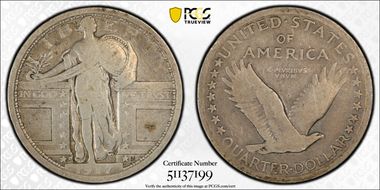 1917-D 25C Type 1 VG8