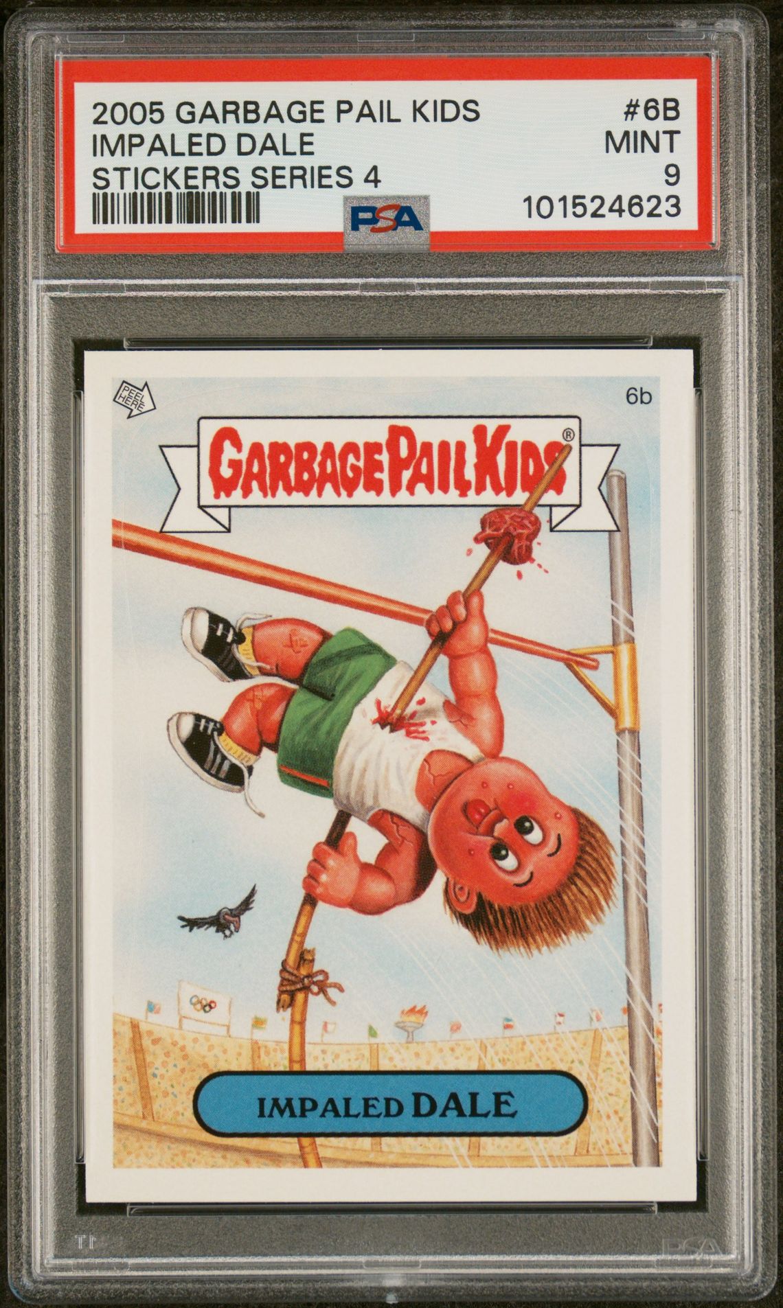 2005 Garbage Pail Kids GARBAGE PAIL KIDS STICKERS SERIES 4 #6B Impaled Dale front