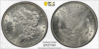 1878 7TF $1 VAM 187, Doubled R MS61