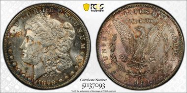 1879-S $1 VAM 46, Rev. of 1878 MS62