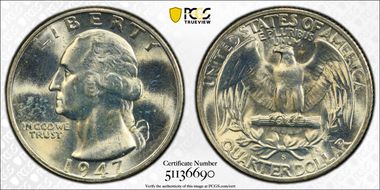 1947-S 25C MS67
